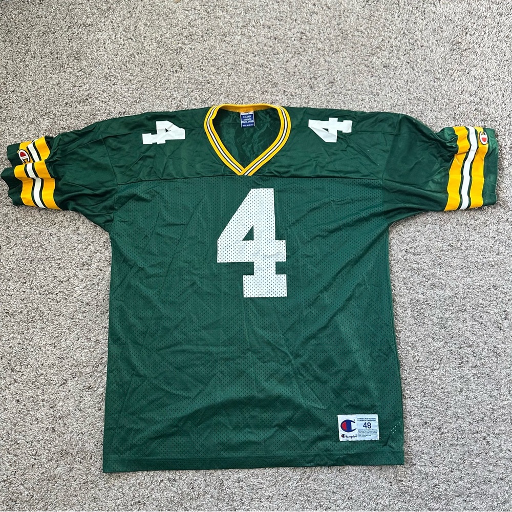 Vintage Brett Favre Green Bay Packers NFL Football Champion Jersey Mens Size 48 - Picture 1 of 10